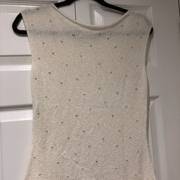 OLENA ZYLAK/White Beaded/Knit Top/ L - Picture 3 of 3